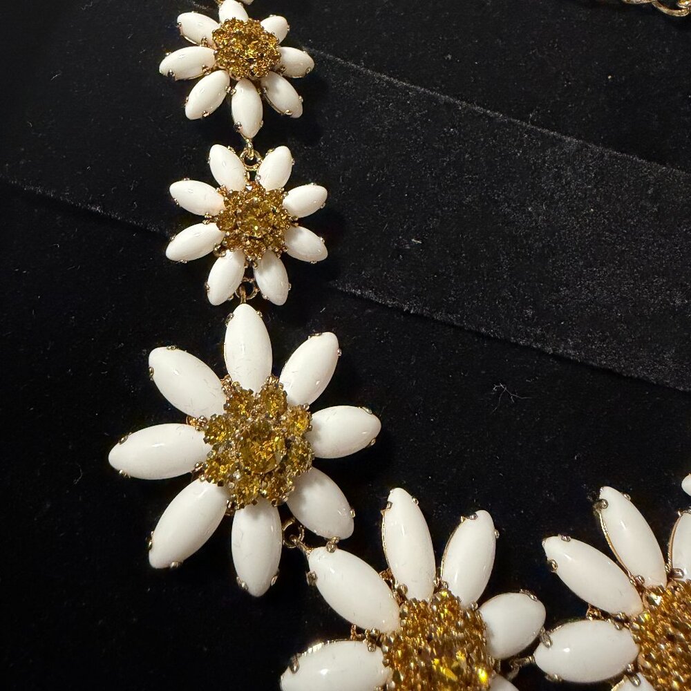 Dolce & Gabbana Crystal Daisy Gold Tone Necklace